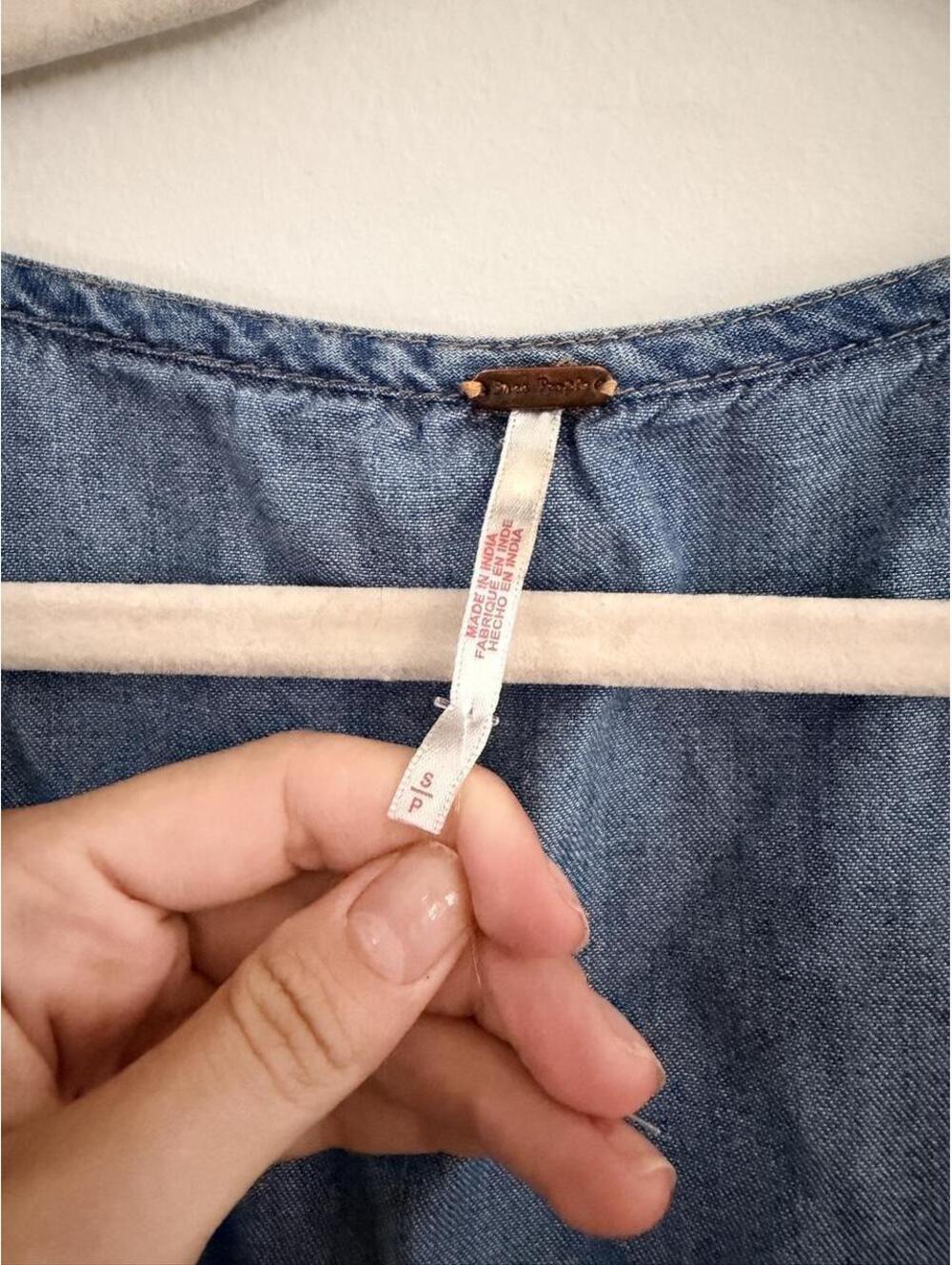 Free People Patches Of Denim Mini Dress - Picture 3 of 5